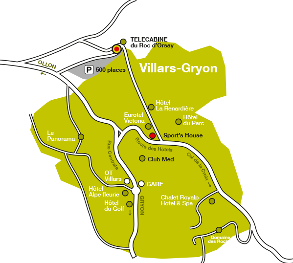 plan d'accès à la consigne à Villars